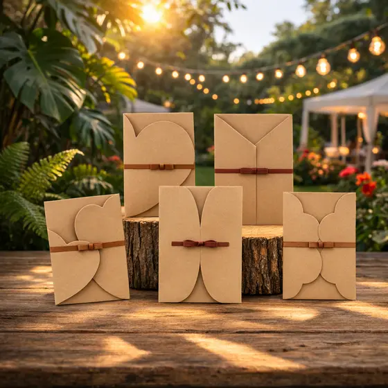 Envelopes papel KRAFT (marrom, rústico) para convites de casamento festa debutante - DIVERSOS MODELOS