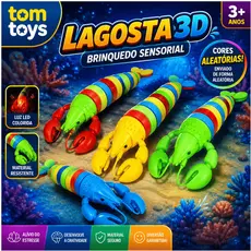 Lagosta 3D Brinquedo Sensorial Fidget Toy Articulada Colorida Com Led Infantil cores sortidas TW5570