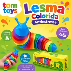 Brinquedo Lesma 3D Sensorial Creckpeia Colorida Articulado Largata Minhoca Cor Aleatório