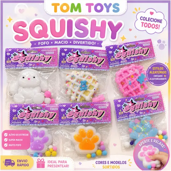 Squishy Brinquedos Sensoriais Slime de Patinha Anti Stress Squishy Mochi Criança Divertido Colorido