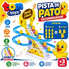 Brinquedo Pista Pato Patinho Escorrega Tobogã Escada Musical com Som e Led ou Unicornio