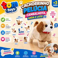 Cachorrinho Pelúcia Cachorro que pula cambalhota anda e late a Pilha