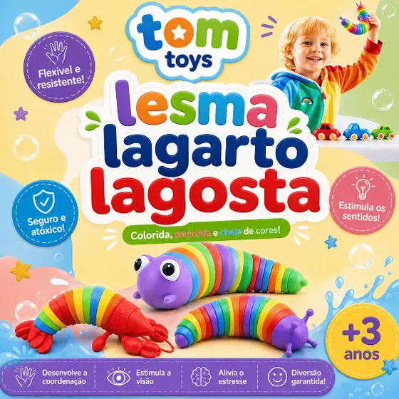 Brinquedo Lesma Caracol Lagarta De Minhocas Alivia o Estresse