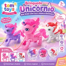Brinquedo Unicórnio que Anda com Luz e Música Eletrônico infantil presente