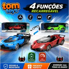 Carrinho De Controle Remoto Recarregavel Acende Faróis Conversível 1:18
