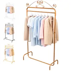 Arara de Roupa Vintage Rose Gold 1.00 Metro de Largura Modelo de Chão em Metal com Altura Ajustável