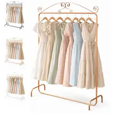 Arara de Roupa Vintage Rose Gold 1.20 Metro de Chão em Metal com Altura Ajustável