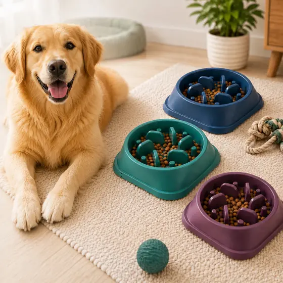 Comedouro Educativo Lento Tigela Pet para Cães e Gatos Antistress Obesidade Engasgo