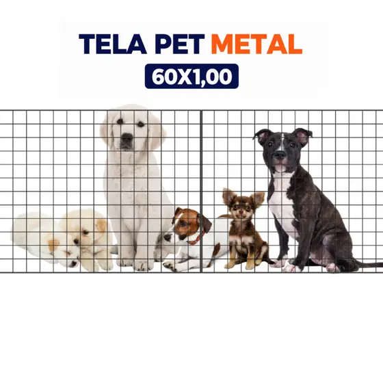 Tela Pet Grade de Metal 60x1.00m Proteção e Segurança Limitador de Passagem para Cachorro