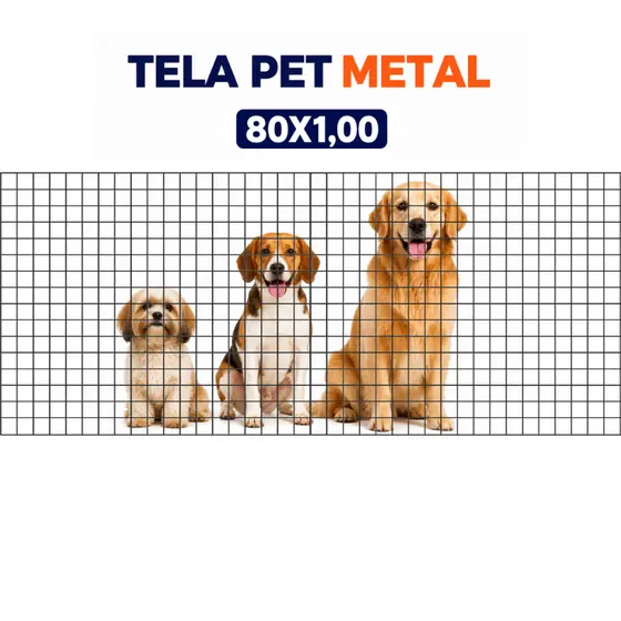 Tela Pet 80x1.00m Grade de Metal Segurança e Proteção Limitador de Acesso