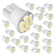 Kit 50 Lâmpada Pingo 8 Leds T10 Tipo Xenon Super Branca W5W 12V