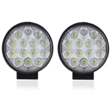 Kit 2 Farol De Milha Redondo MINI Auxiliar 14 Leds 42w 12v/24v Fino Off-Road 6000k Universal