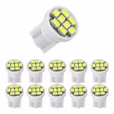 Kit 10 20 50 Lâmpadas Pingo 8 Leds T10 Tipo Xenon Super Branca 6000K W5W 12V
