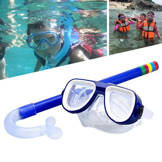 Kit de Mergulho Infantil Máscara e SNORKEL SIMPLES Praia Verão Piscina COR ALEATORIA