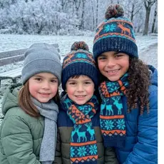 Kit Touca Cachecol Infantil Inverno Frio Menina Menino