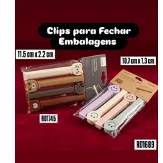 Clips para Embalagens Kit com 4 Modelos Kits Diferentes Para Biscoitos e Outras Embalagens
