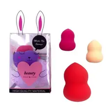Kitzinho de Mini Esponjas Para Maquiagem Esponja Para Base 3 Unidades