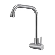 Torneira Inox Cozinha Giratória Parede Longa Nox16D Doan