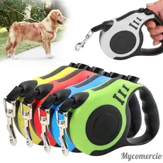 Coleira Guia Retrátil 5 Metros Pets Cachorro Cães Gatos Resistente Com Trava Até 11.33kg