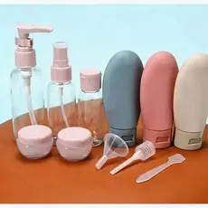 Kit 11 frascos Viagem Shampoo Creme Sabonete Cuidados Pessoais