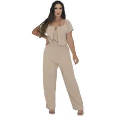 Macacão Aro Feminino Pantalona Manga Curta Moda Casual Macacão Feminino Macacão Pantalona
