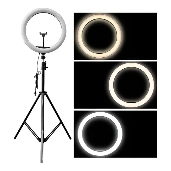 Luz Profissional 13´ Ring light profissional bivolt carreg por cabo usb