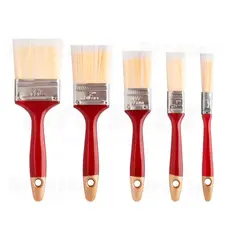 Conjunto 5 Pincéis Tamanhos Variados Para Construção Obra Artesanato Pintura Multiuso