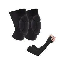 Joelheira Para Volei Anti Impacto Com Manguito Respiravel Elastico Anti UV Esportes Volei Corrida Ciclismo os pares