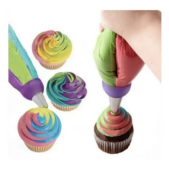 Adaptador Triplo Tricolor Para Bico Russo Confeitaria Bolo -Envio Rapido