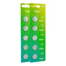 10 Baterias Pilha Moeda Cr2450 3v 2 Cartelas Brinquedo Elgin