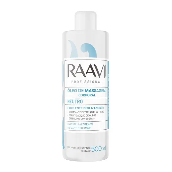 Óleo Massagem Corporal Neutro Hidratante Vegano Raavi 500ml