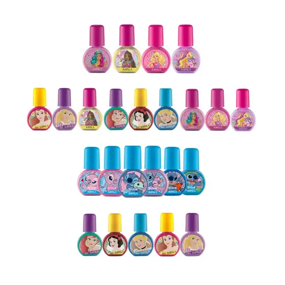 Kit Esmalte Infantil Princesas Barbie Stitch Disney Impala