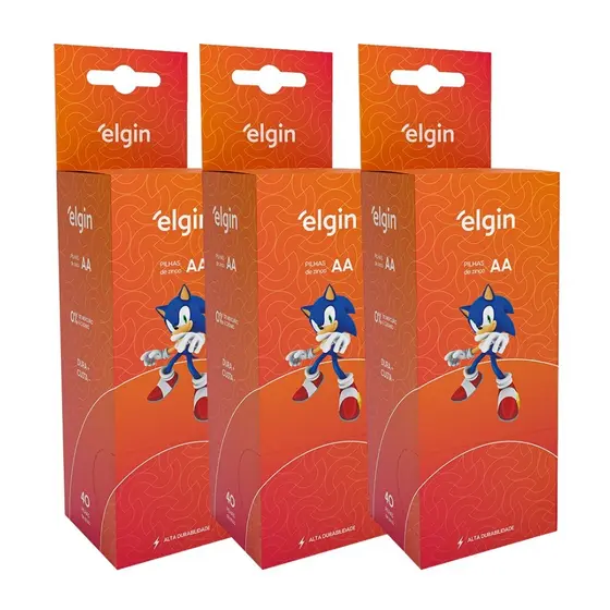 Kit 120 Pilhas Zinco Carvão Aa 2a Pequena Comum Tubo Elgin