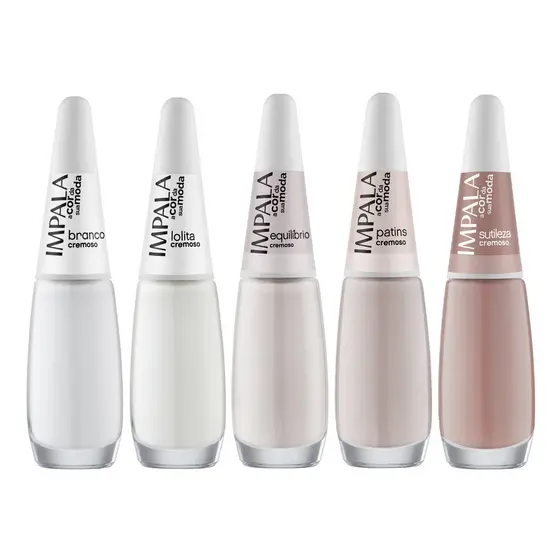 Kit Esmalte A Cor da Moda Tons Claros Nude Manicure Impala
