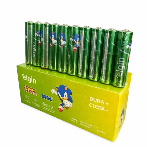 40 Pilhas Palito Alcalina Aaa 3a Brinquedo Controle Elgin