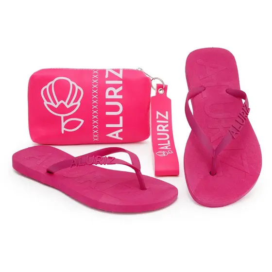 Kit Chinelo+Bolsa Necessarie Aluriz Bolsa de Mão Pequena Básica Moderna - Envio Imediato
