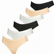 Kit 6 Calcinhas Biquíni Tanga Poliamida Calcinha Sem Costura Forro de Algodão Confortável
