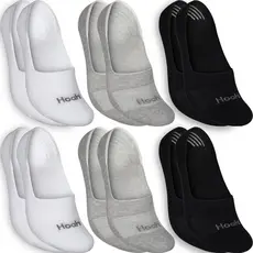 Kit 6 Pares Meias Sapatilha Invisível Hoahi Meia Cano Baixo Algodão Confortável Silicone Macia
