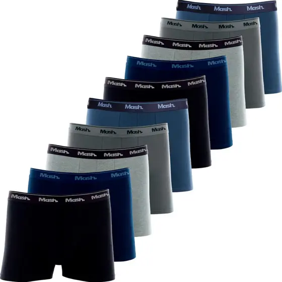 Kit 10 Cuecas Boxer Mash Masculina Algodão Cós Elástico Confortável Original Adulto Casual Macia