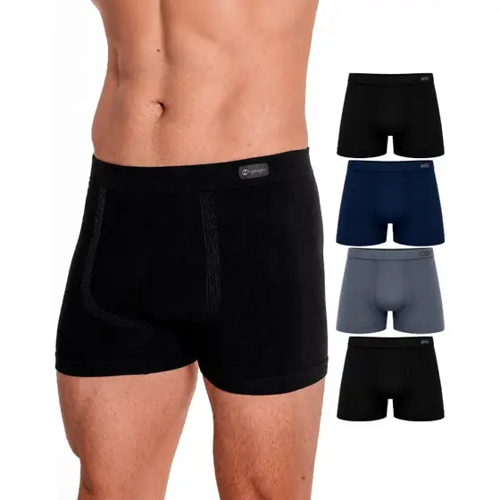 Kit 4 Cuecas Boxer Zhamaro Algodão Premium Sem Costura Masculina Cotton Respirável Confortável Macia