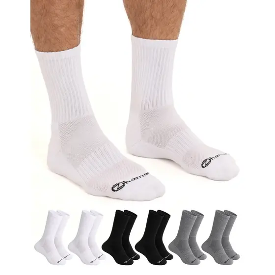 Kit 6 Pares Meias Zhamaro Cano Alto Longo Masculina Algodão Atoalhada Grossa Feminina Confortável