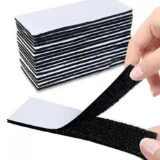 10 Unidades Tiras Fecho De Contato SuperGrude (Macho + Femea) Autoadesivo Preto ou Branco 10cmx2,5cm