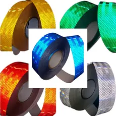 Kit 5 Fitas (20cm cada) Adesivas Faixas Refletivas Automotiva Decorativas C/ 5 Cores