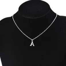 Colar Letra Inicial Aço Inoxidável + Saquinho Veludo Pingente Fofo Delicado Presente