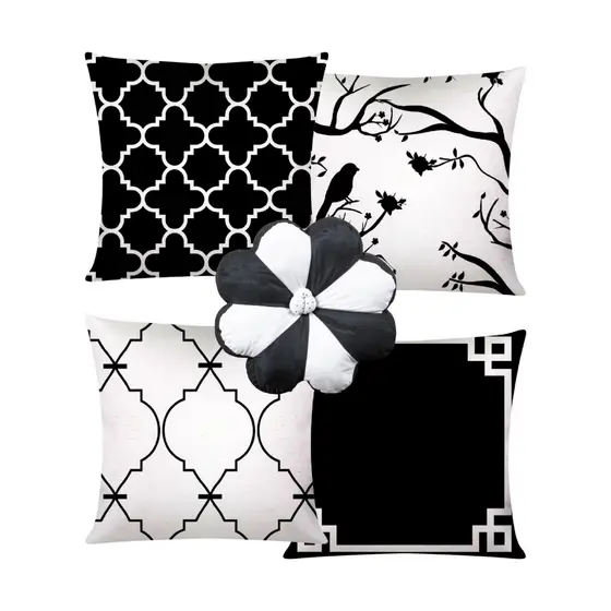 Kit 4 Almofadas Cheias Decorativas Sala Cadeira Sofá Mais Uma Almofada Flor Luxos Enchimento de Silicone Passarinho