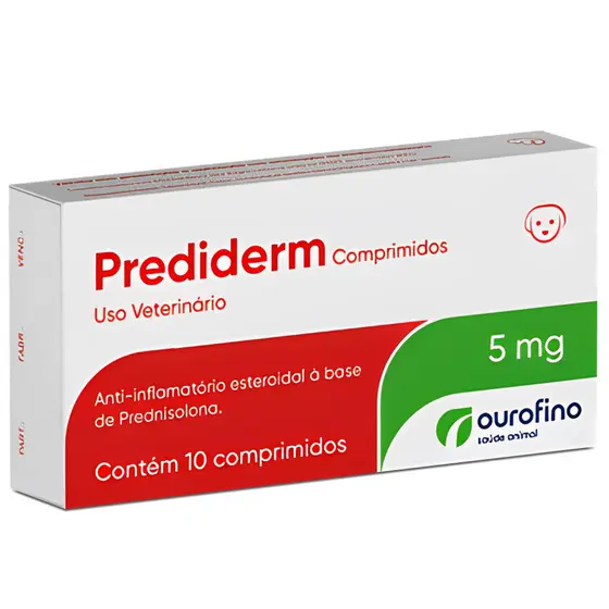 Prediderm  5 Mg - 10 Comprimidos Anti-Inflamatorio Para Cães