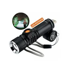 Mini Lanterna Tática Militar Longo Alcance T6 LED Recarregável USB Luz Branco DT-62