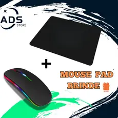 KIT Mouse sem fio + Mouse Pad Pequeno