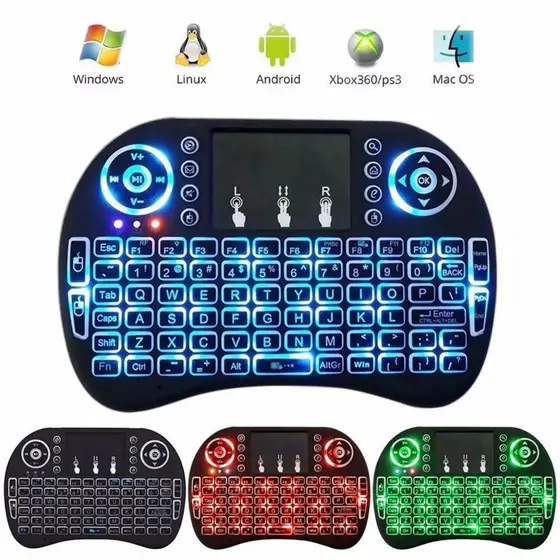 Mini Teclado Controle Sem Fio Para Smart Tv Pc