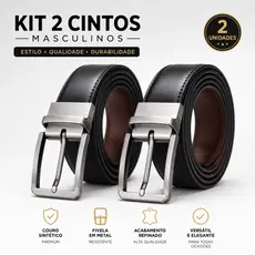 KIT 2 Cintos Masculino Em Couro Ajustável Otimizado E Reforçado